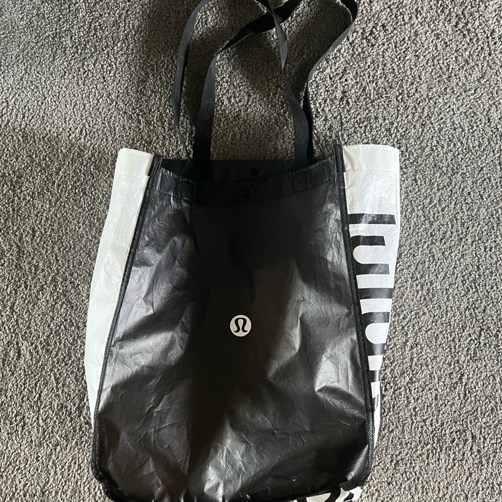 lululemon athletica Black and White Logo Tote